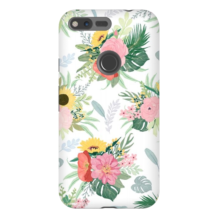 Pixel XL StrongFit Girly Watercolor Poppy & Sunflowers Floral Design by InovArts