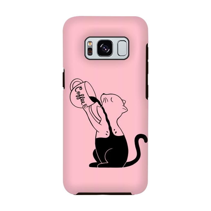 Galaxy S8 StrongFit Cat full coffee Pink by Coffee Man