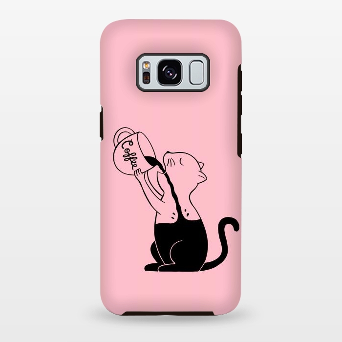 Galaxy S8 plus StrongFit Cat full coffee Pink by Coffee Man