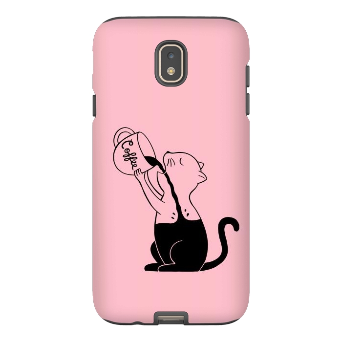 Galaxy J7 StrongFit Cat full coffee Pink by Coffee Man