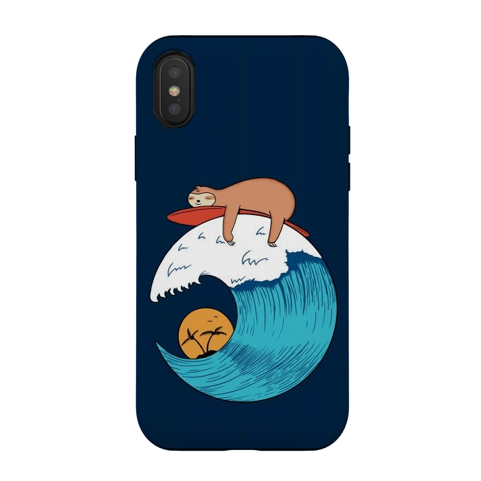 iPhone Xs / X StrongFit Sloth Beach by Coffee Man