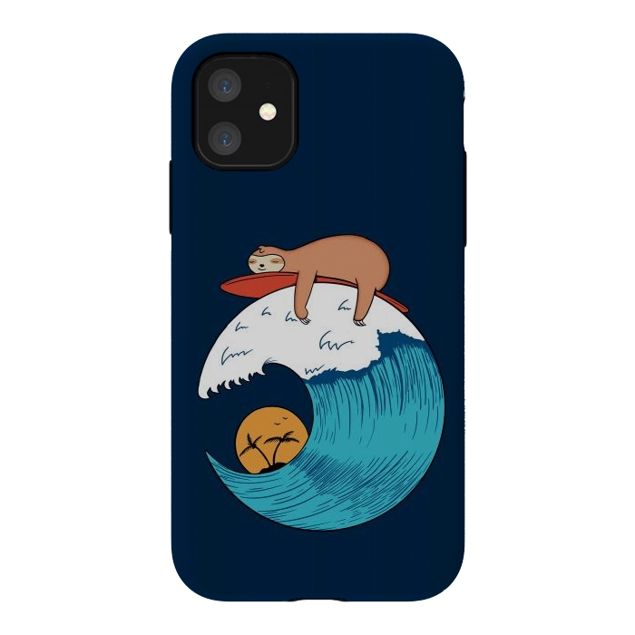 iPhone 11 StrongFit Sloth Beach by Coffee Man