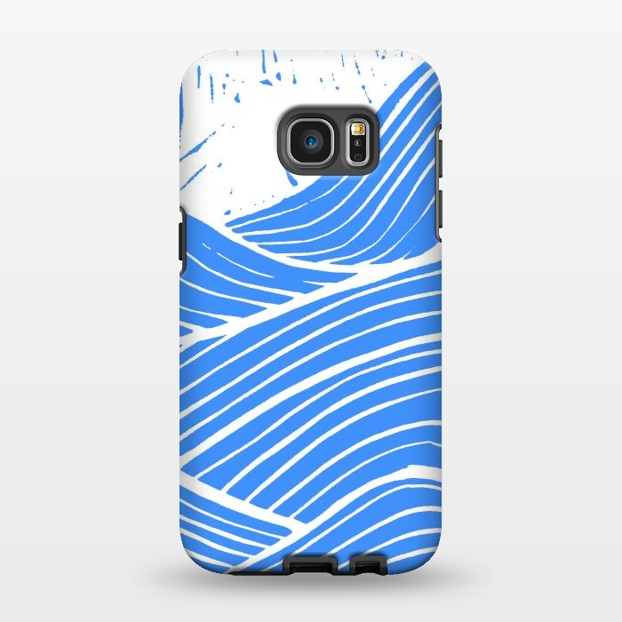 Galaxy S7 EDGE StrongFit The blue and white waves by Steve Wade (Swade)