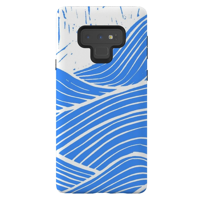 Galaxy Note 9 StrongFit The blue and white waves by Steve Wade (Swade)