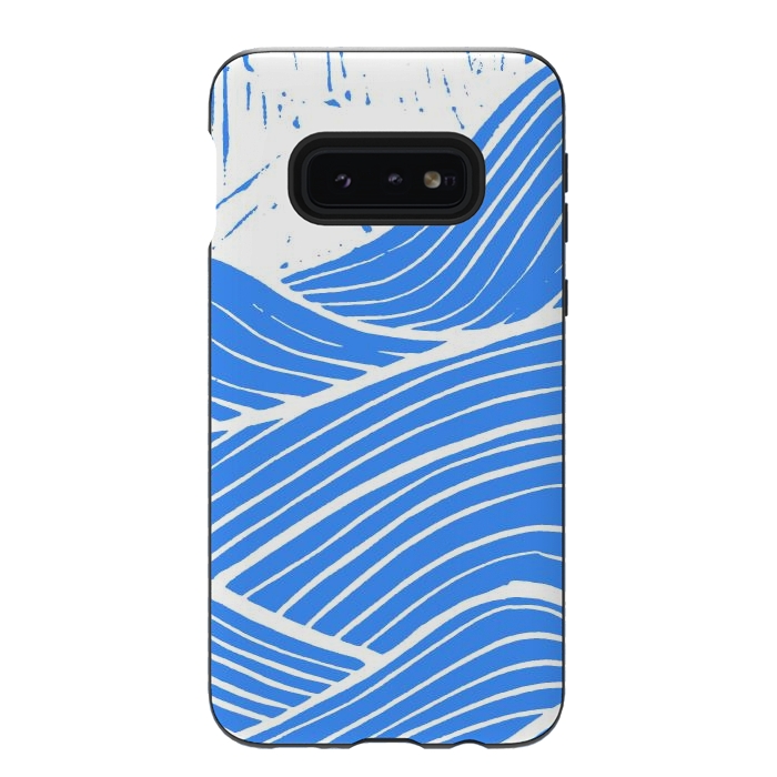 Galaxy S10e StrongFit The blue and white waves by Steve Wade (Swade)