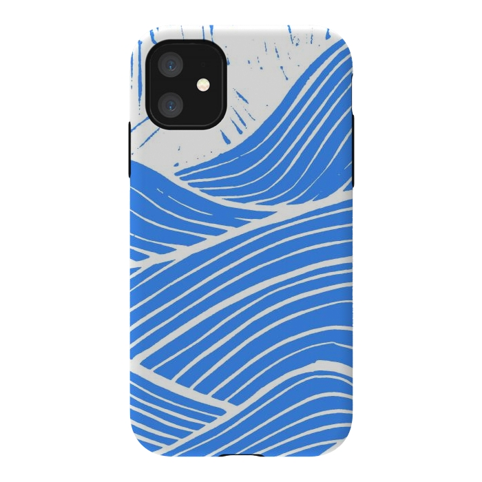 iPhone 11 StrongFit The blue and white waves by Steve Wade (Swade)