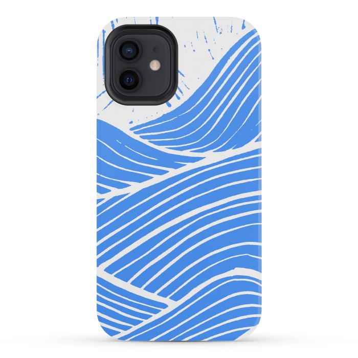 iPhone 12 mini StrongFit The blue and white waves by Steve Wade (Swade)