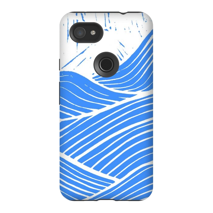 Pixel 3AXL StrongFit The blue and white waves by Steve Wade (Swade)