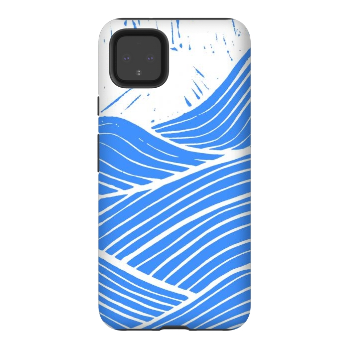 Pixel 4XL StrongFit The blue and white waves by Steve Wade (Swade)