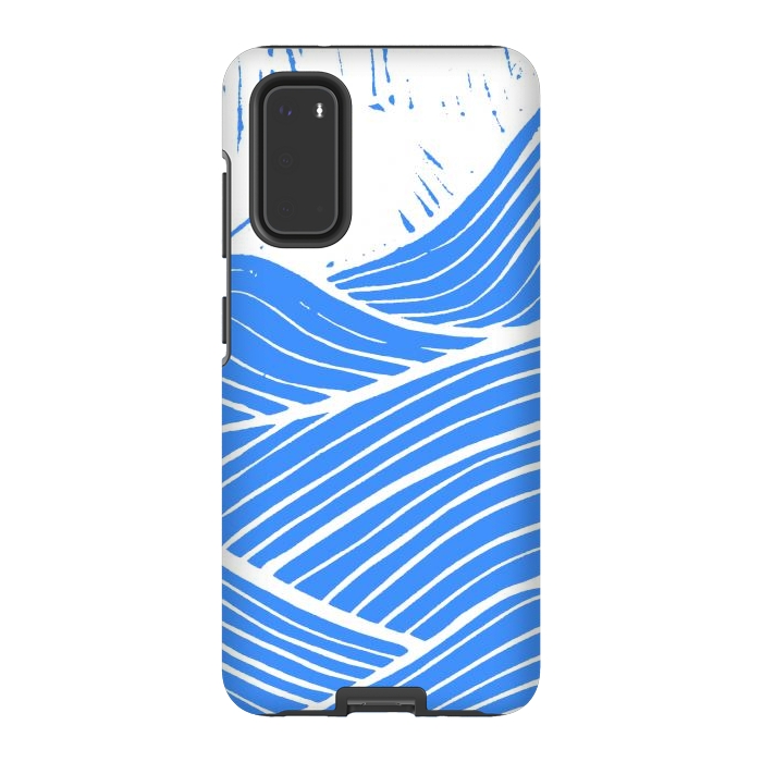Galaxy S20 StrongFit The blue and white waves by Steve Wade (Swade)