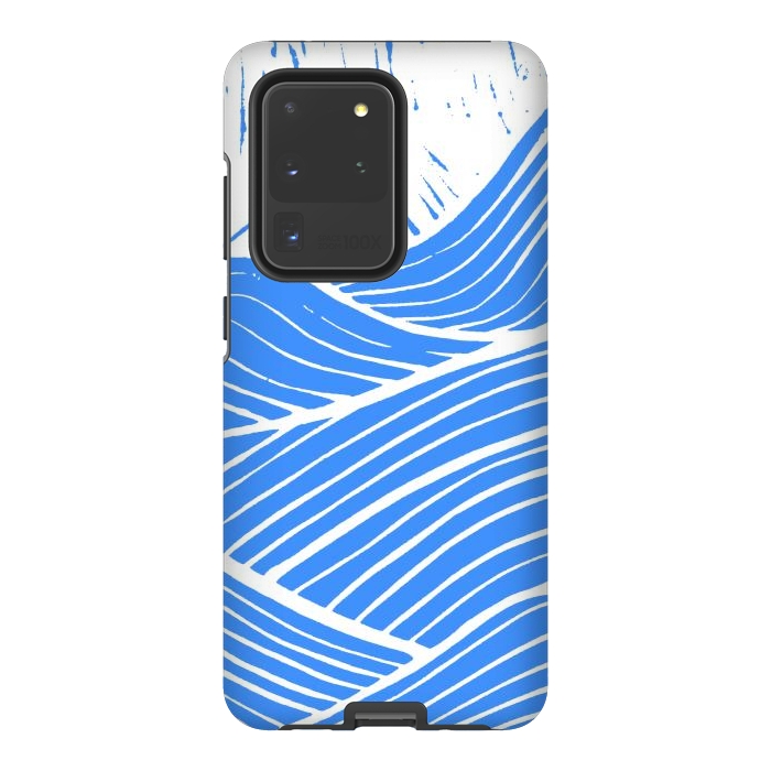 Galaxy S20 Ultra StrongFit The blue and white waves by Steve Wade (Swade)