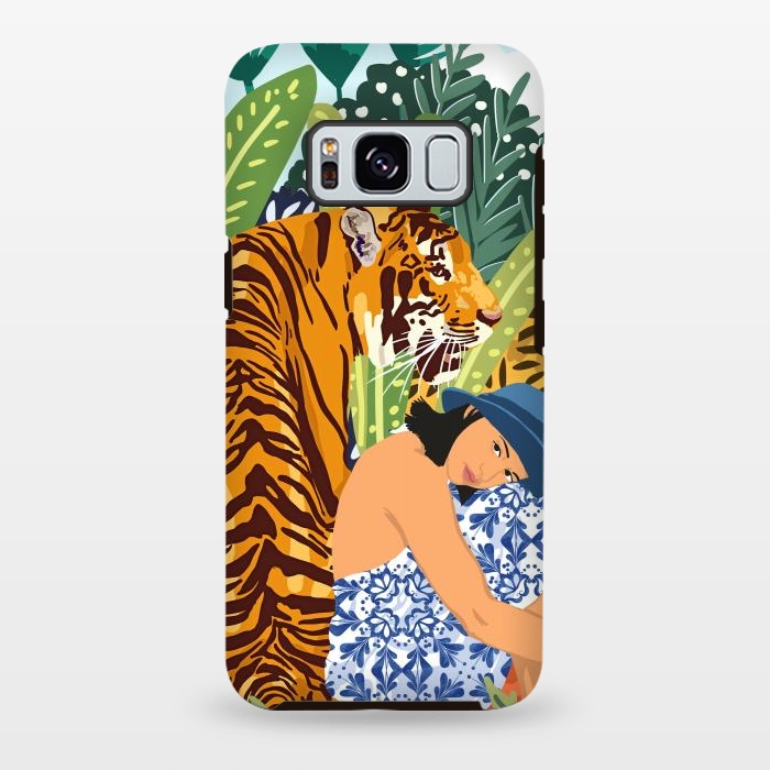 Galaxy S8 plus StrongFit Awaken The Tiger Within Illustration, Wildlife Nature Wall Decor, Jungle Human Nature Connection by Uma Prabhakar Gokhale
