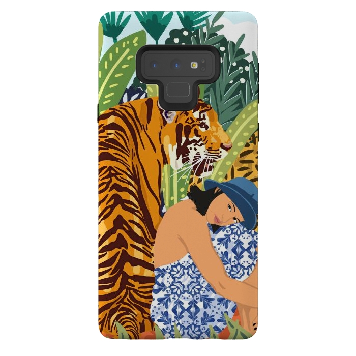Galaxy Note 9 StrongFit Awaken The Tiger Within Illustration, Wildlife Nature Wall Decor, Jungle Human Nature Connection by Uma Prabhakar Gokhale
