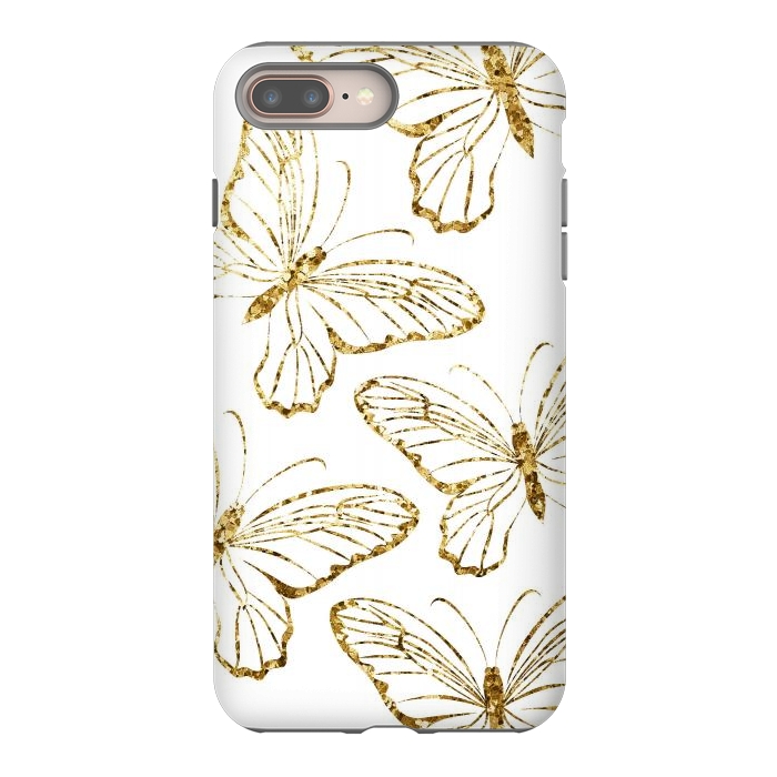 iPhone 7 plus StrongFit Glitter Butterflies by Martina