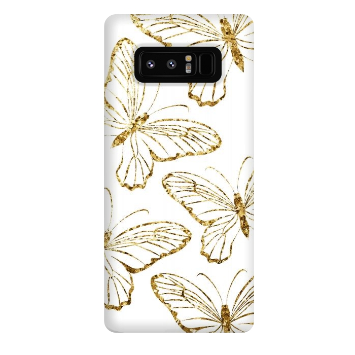 Galaxy Note 8 StrongFit Glitter Butterflies by Martina