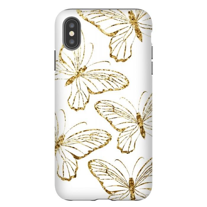 iPhone Xs Max StrongFit Glitter Butterflies by Martina