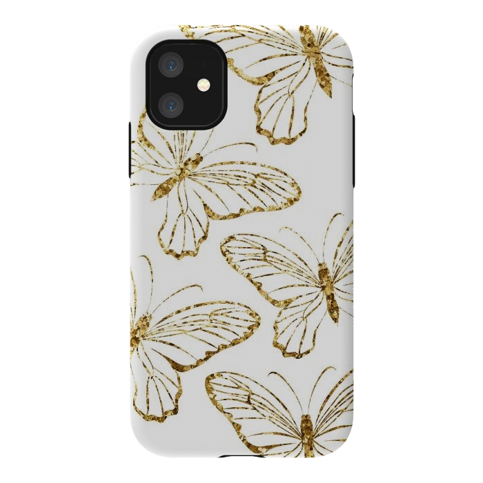 iPhone 11 StrongFit Glitter Butterflies by Martina