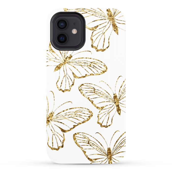 iPhone 12 StrongFit Glitter Butterflies by Martina