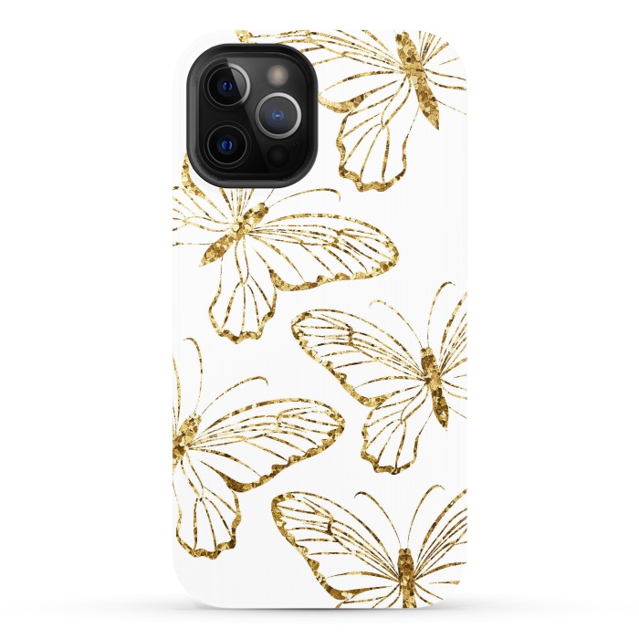 iPhone 12 Pro StrongFit Glitter Butterflies by Martina