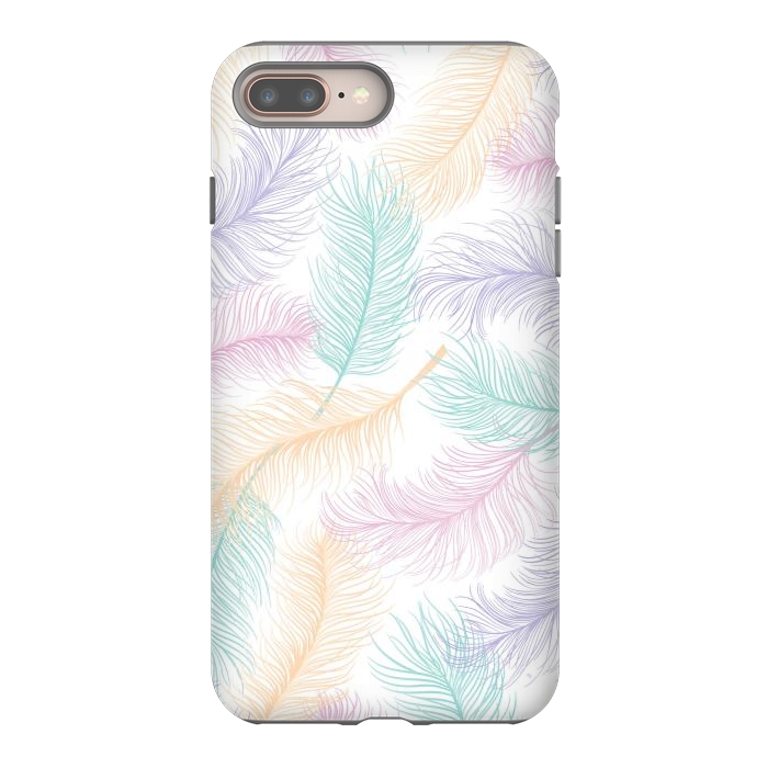 iPhone 7 plus StrongFit Pastel Feathers by Martina
