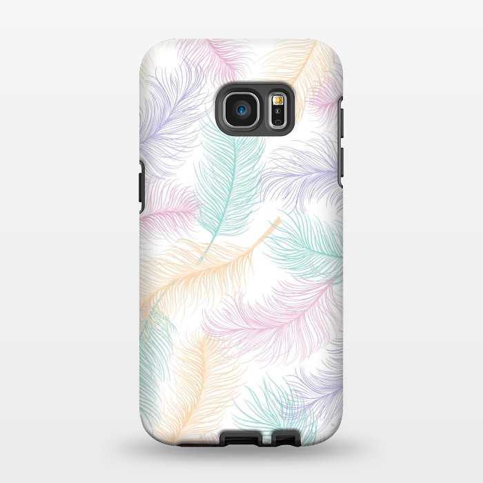 Galaxy S7 EDGE StrongFit Pastel Feathers by Martina