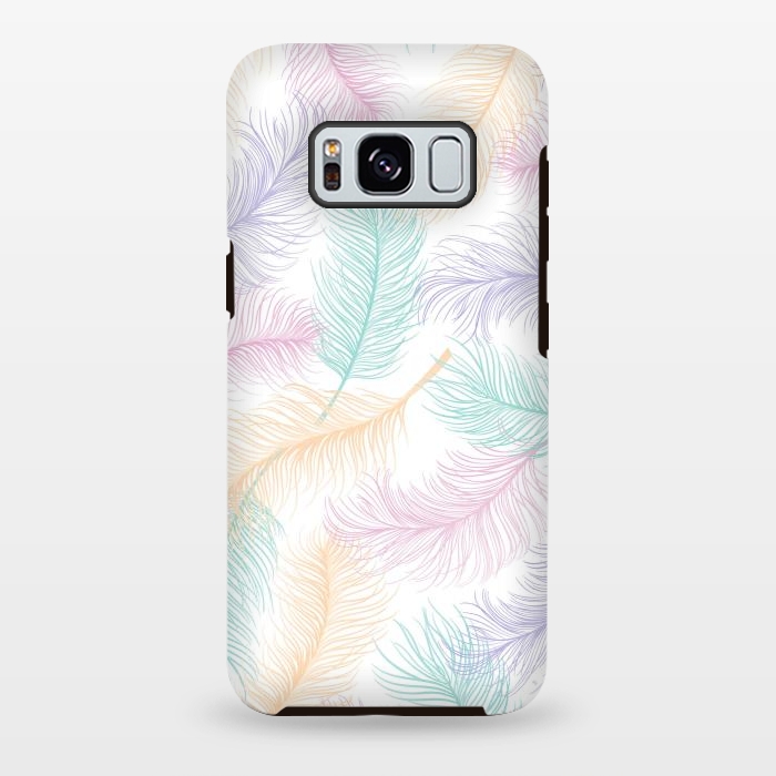 Galaxy S8 plus StrongFit Pastel Feathers by Martina