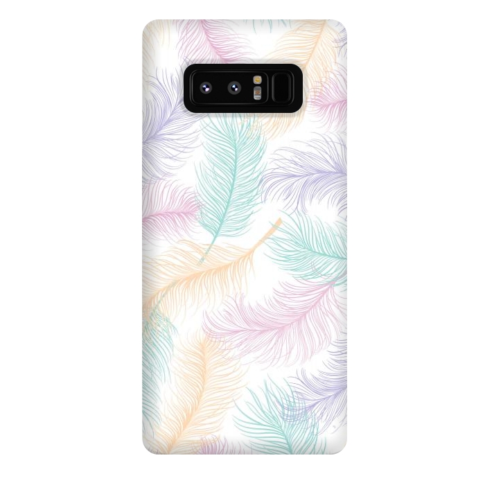 Galaxy Note 8 StrongFit Pastel Feathers by Martina