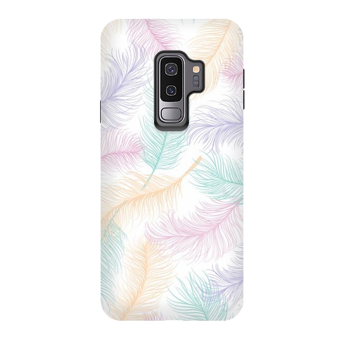Galaxy S9 plus StrongFit Pastel Feathers by Martina