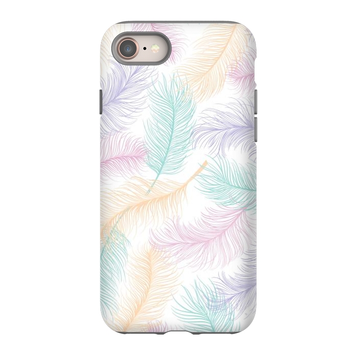 iPhone 8 StrongFit Pastel Feathers by Martina