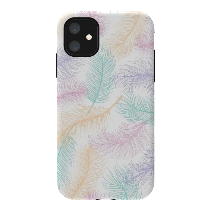 iPhone 11 StrongFit Pastel Feathers by Martina