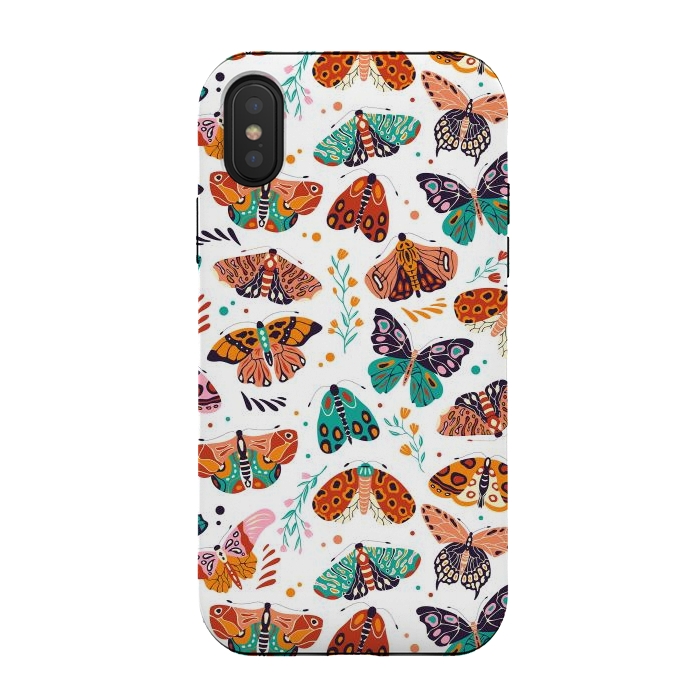 iPhone Xs / X StrongFit Spring Butterflies Pattern 002 by Jelena Obradovic