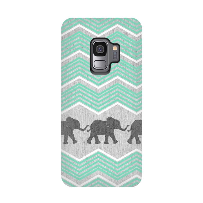 Galaxy S9 StrongFit Three Elephants by Tangerine-Tane