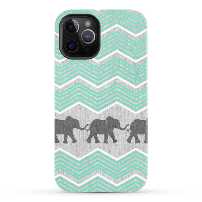 iPhone 12 Pro StrongFit Three Elephants by Tangerine-Tane