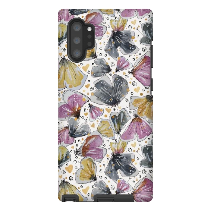 Galaxy Note 10 plus StrongFit Fabulous Flowery Flowers by Paula Ohreen