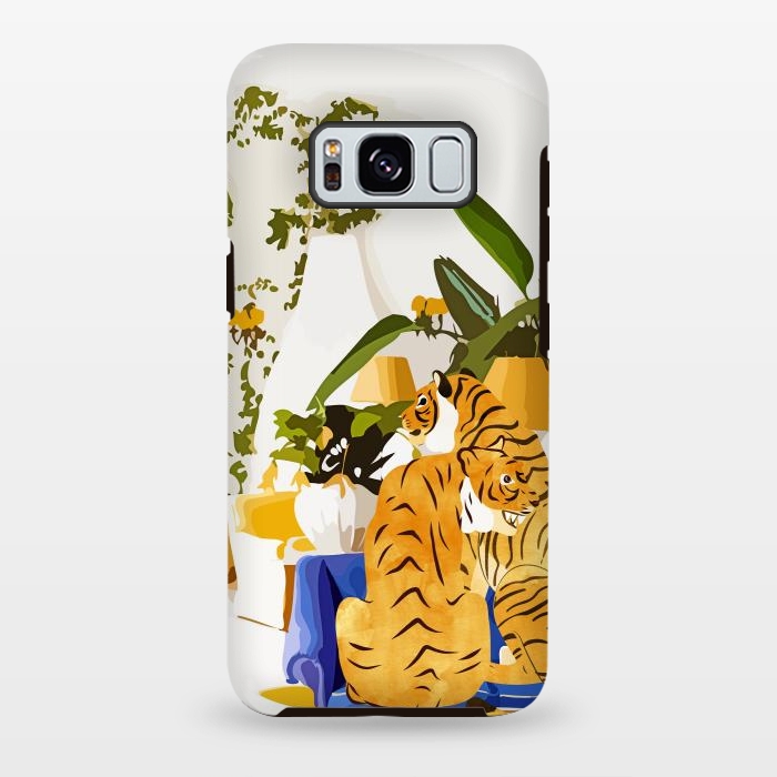 Galaxy S8 plus StrongFit Tiger Reserve Villa | Bohemian Tropical Jungle Décor | Pastel Honeymoon Couple Love Wildlife by Uma Prabhakar Gokhale