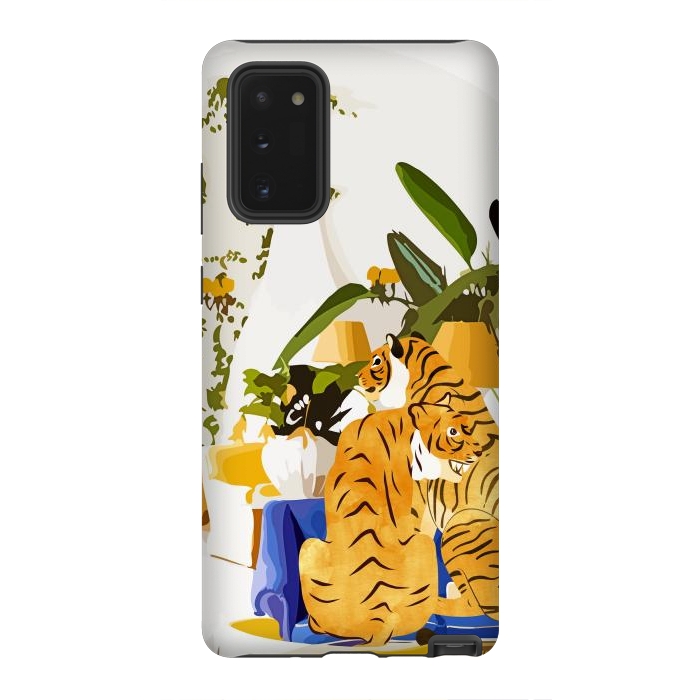 Galaxy Note 20 StrongFit Tiger Reserve Villa | Bohemian Tropical Jungle Décor | Pastel Honeymoon Couple Love Wildlife by Uma Prabhakar Gokhale