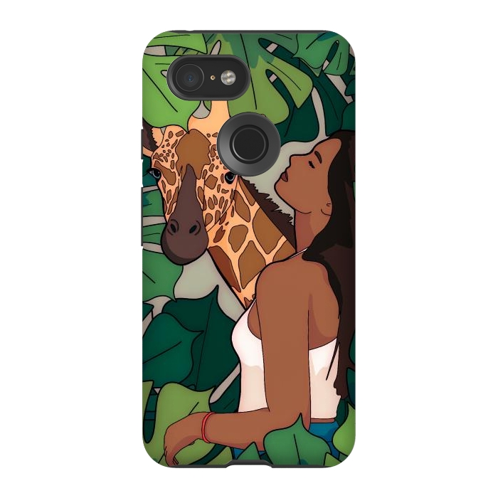 Pixel 3 StrongFit The green jungle girl by Steve Wade (Swade)