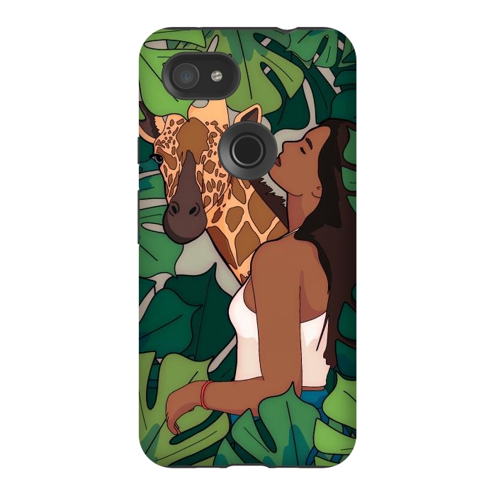 Pixel 3AXL StrongFit The green jungle girl by Steve Wade (Swade)