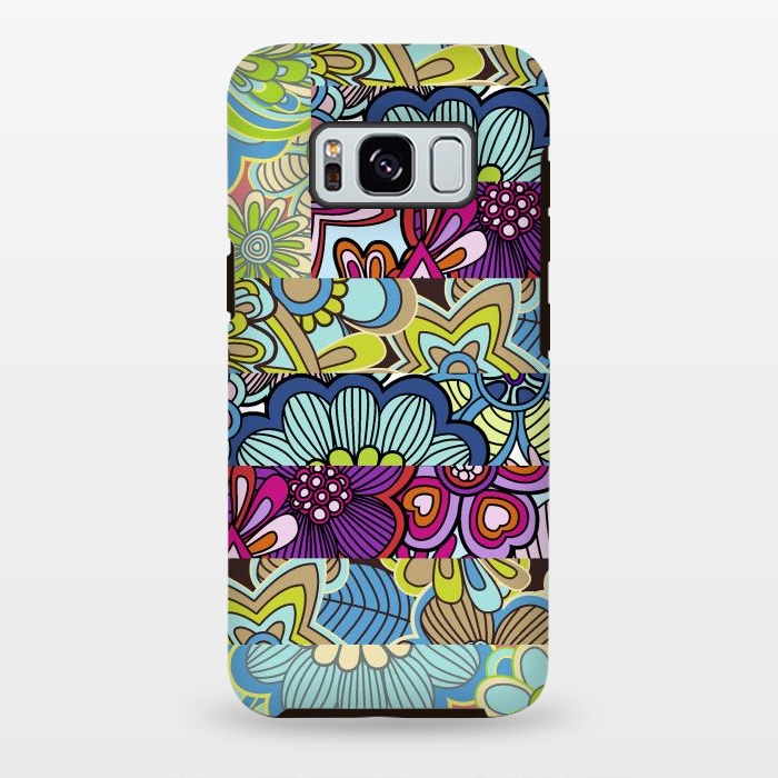 Galaxy S8 plus StrongFit Floral patchword by Julia Grifol
