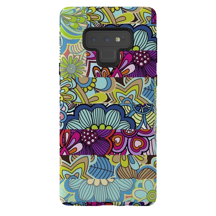 Galaxy Note 9 StrongFit Floral patchword by Julia Grifol