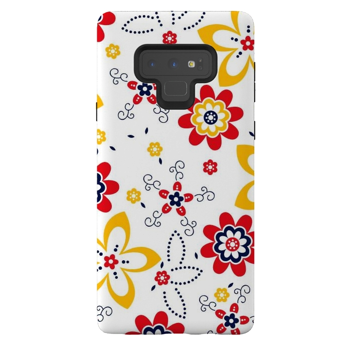 Galaxy Note 9 StrongFit Daisies pattern with circle elements by ArtsCase