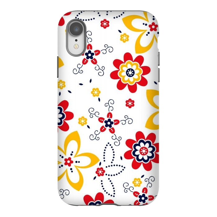 iPhone Xr StrongFit Daisies pattern with circle elements by ArtsCase