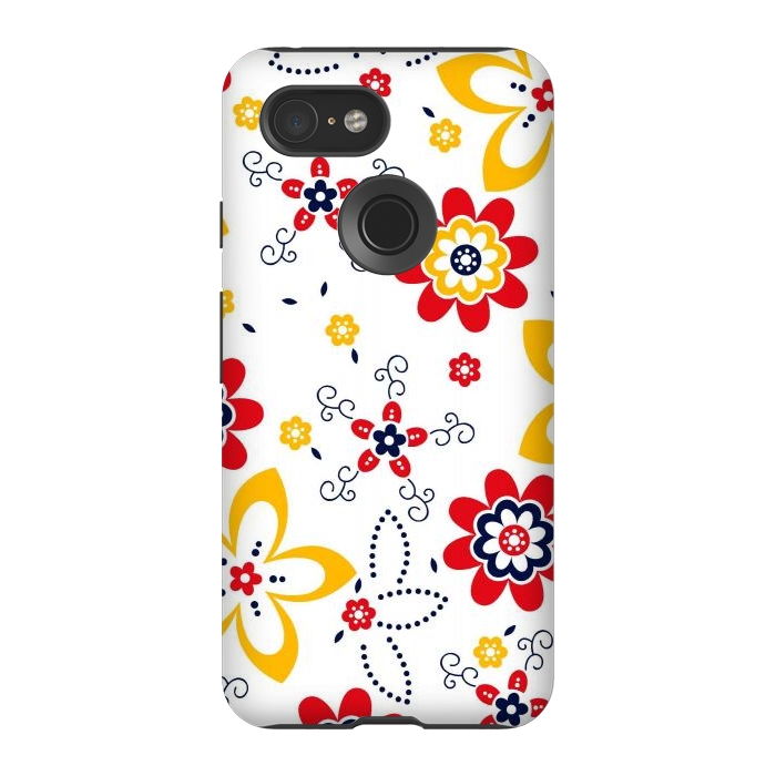 Pixel 3 StrongFit Daisies pattern with circle elements by ArtsCase