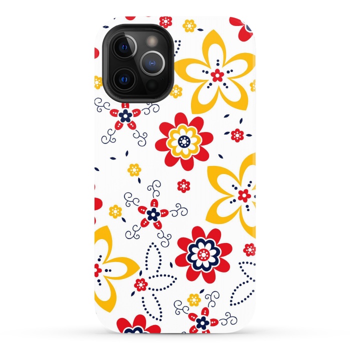 iPhone 12 Pro Max StrongFit Daisies pattern with circle elements by ArtsCase