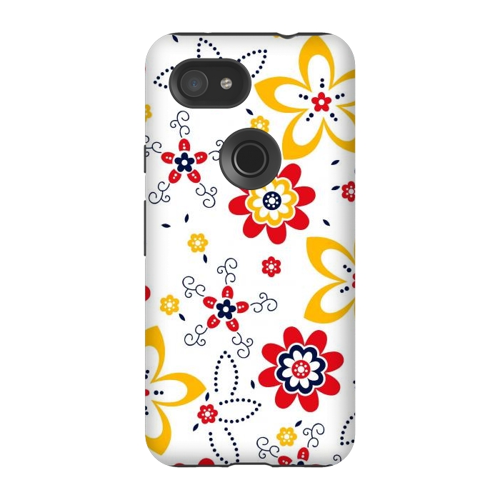 Pixel 3A StrongFit Daisies pattern with circle elements by ArtsCase