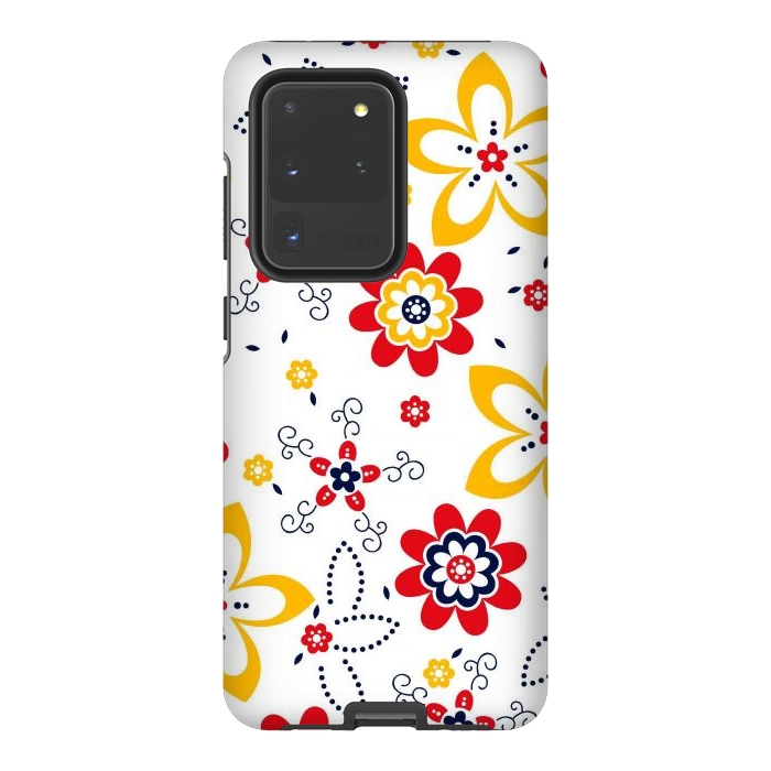 Galaxy S20 Ultra StrongFit Daisies pattern with circle elements by ArtsCase