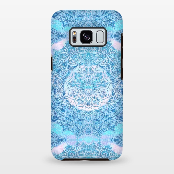 Galaxy S8 plus StrongFit Blue tie-dye mandala by Oana 