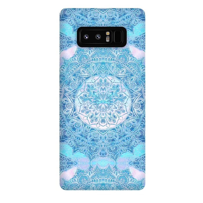 Galaxy Note 8 StrongFit Blue tie-dye mandala by Oana 