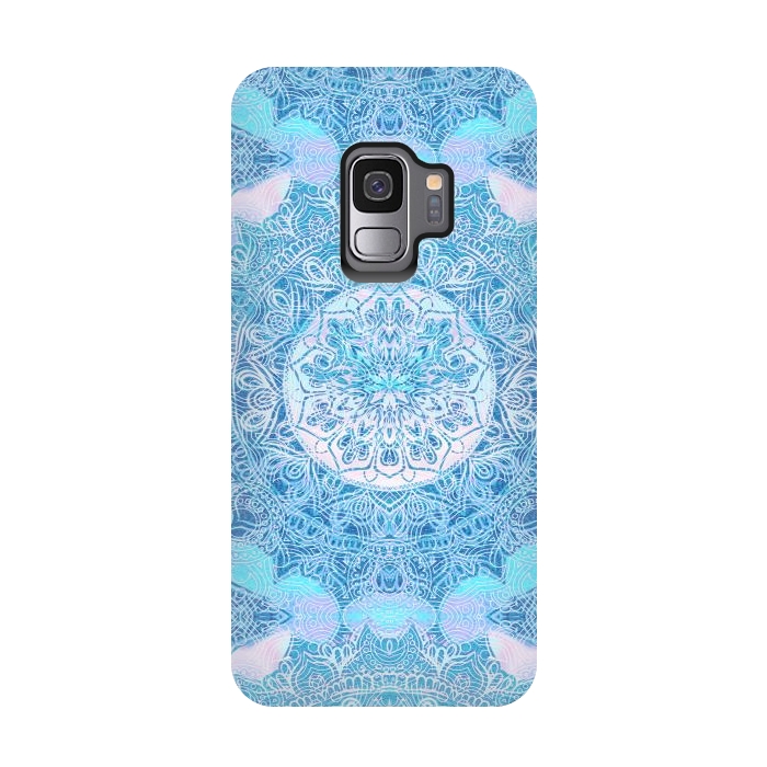 Galaxy S9 StrongFit Blue tie-dye mandala by Oana 