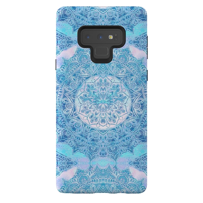 Galaxy Note 9 StrongFit Blue tie-dye mandala by Oana 